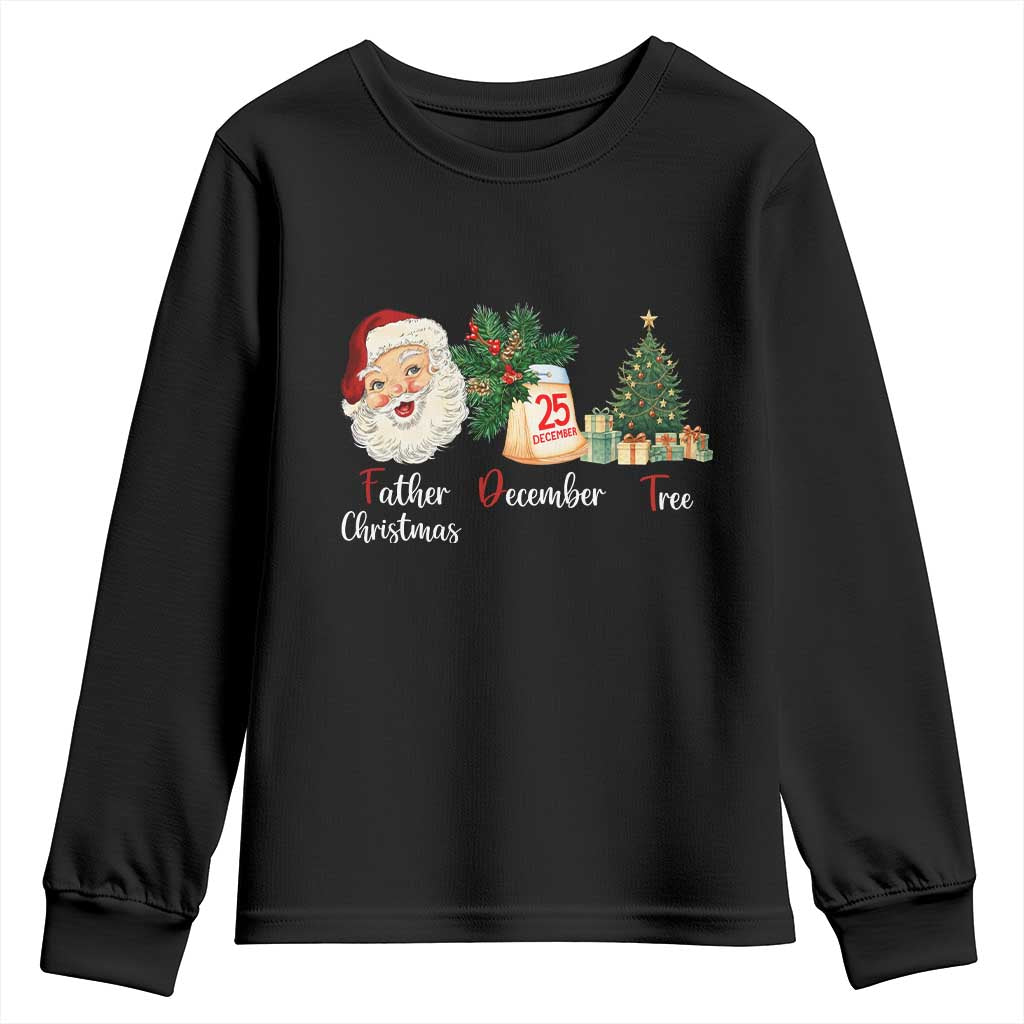 Funny Political Christmas Youth Sweatshirt Father Christmas December Tree TS11 Black Print Your Wear