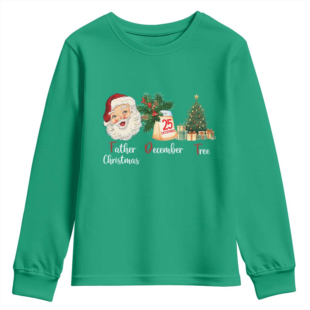 Funny Political Christmas Youth Sweatshirt Father Christmas December Tree TS11 Irish Green Print Your Wear