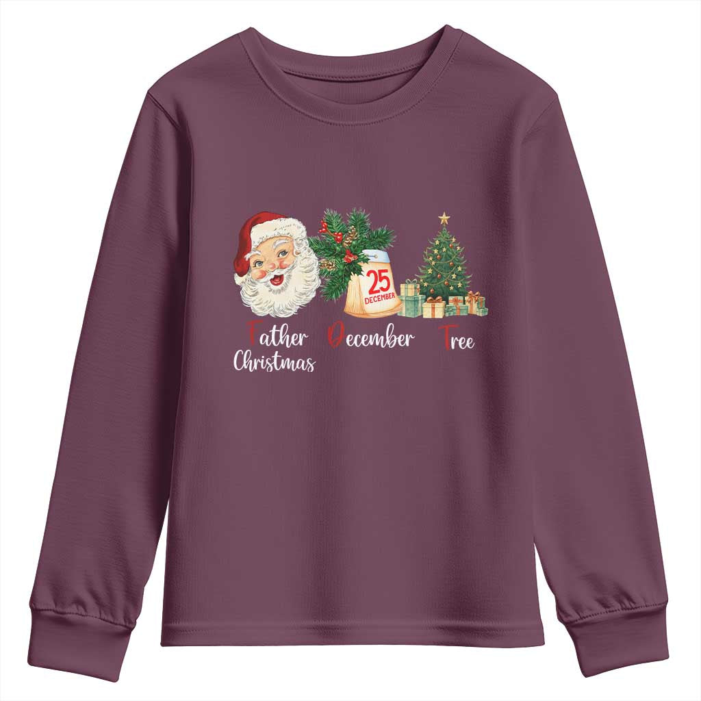 Funny Political Christmas Youth Sweatshirt Father Christmas December Tree TS11 Maroon Print Your Wear