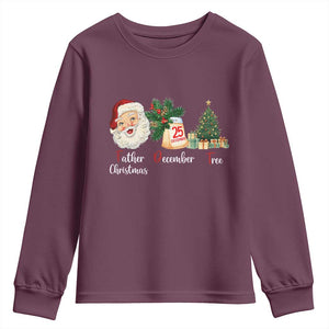 Funny Political Christmas Youth Sweatshirt Father Christmas December Tree TS11 Maroon Print Your Wear