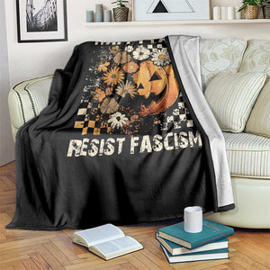 Happy Fall Resist Fascism Throw Blanket Halloween Fall Pumpkin TS11 Print Your Wear