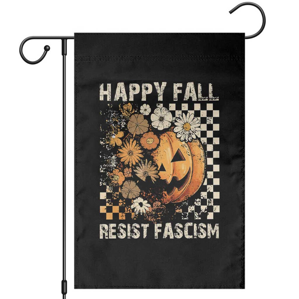 Happy Fall Resist Fascism Garden Flag Halloween Fall Pumpkin TS11 Black Print Your Wear