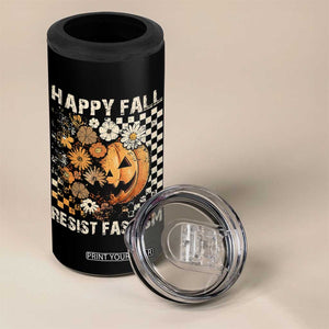 Happy Fall Resist Fascism 4 in 1 Can Cooler Tumbler Halloween Fall Pumpkin TS11 Print Your Wear
