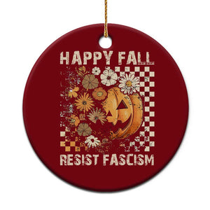Happy Fall Resist Fascism Ceramic Ornament Halloween Fall Pumpkin TS11 1pc Red Print Your Wear
