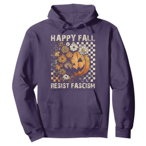 Happy Fall Resist Fascism Hoodie Halloween Fall Pumpkin TS11 Purple Print Your Wear