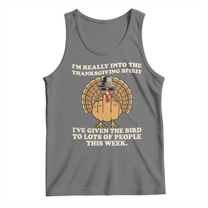 Funny Thanksgiving Turkey Tank Top I Am Really Into The Thanksgiving Spirit I Have Given The Bird TS11 Black Heather Print Your Wear
