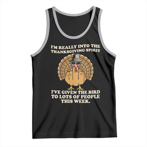 Funny Thanksgiving Turkey Tank Top I Am Really Into The Thanksgiving Spirit I Have Given The Bird TS11 Black Athletic Heather Print Your Wear