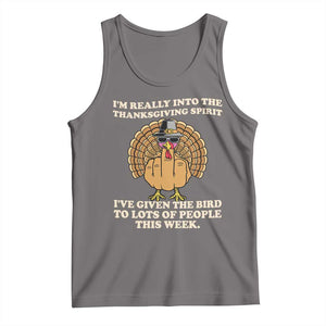 Funny Thanksgiving Turkey Tank Top I Am Really Into The Thanksgiving Spirit I Have Given The Bird TS11 Deep Heather Print Your Wear
