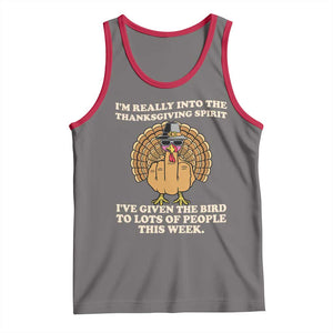 Funny Thanksgiving Turkey Tank Top I Am Really Into The Thanksgiving Spirit I Have Given The Bird TS11 Deep Heather Red Print Your Wear
