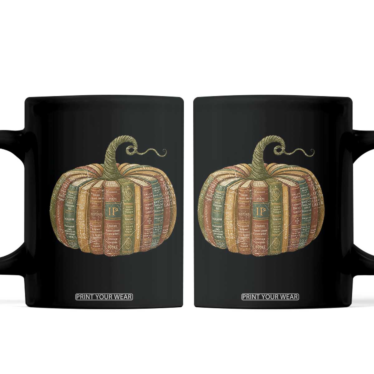 Book Pumpkin Autumn Fall Librarians Bookworm Teacher Coffee Mug TS11 Black Print Your Wear