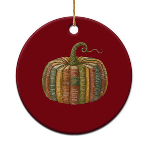 Book Pumpkin Autumn Fall Librarians Bookworm Teacher Ceramic Ornament TS11 1pc Red Print Your Wear