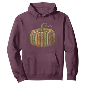 Book Pumpkin Autumn Fall Librarians Bookworm Teacher Hoodie TS11 Maroon Print Your Wear