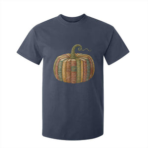 Book Pumpkin Autumn Fall Librarians Bookworm Teacher T Shirt For Kid TS11 Navy Print Your Wear