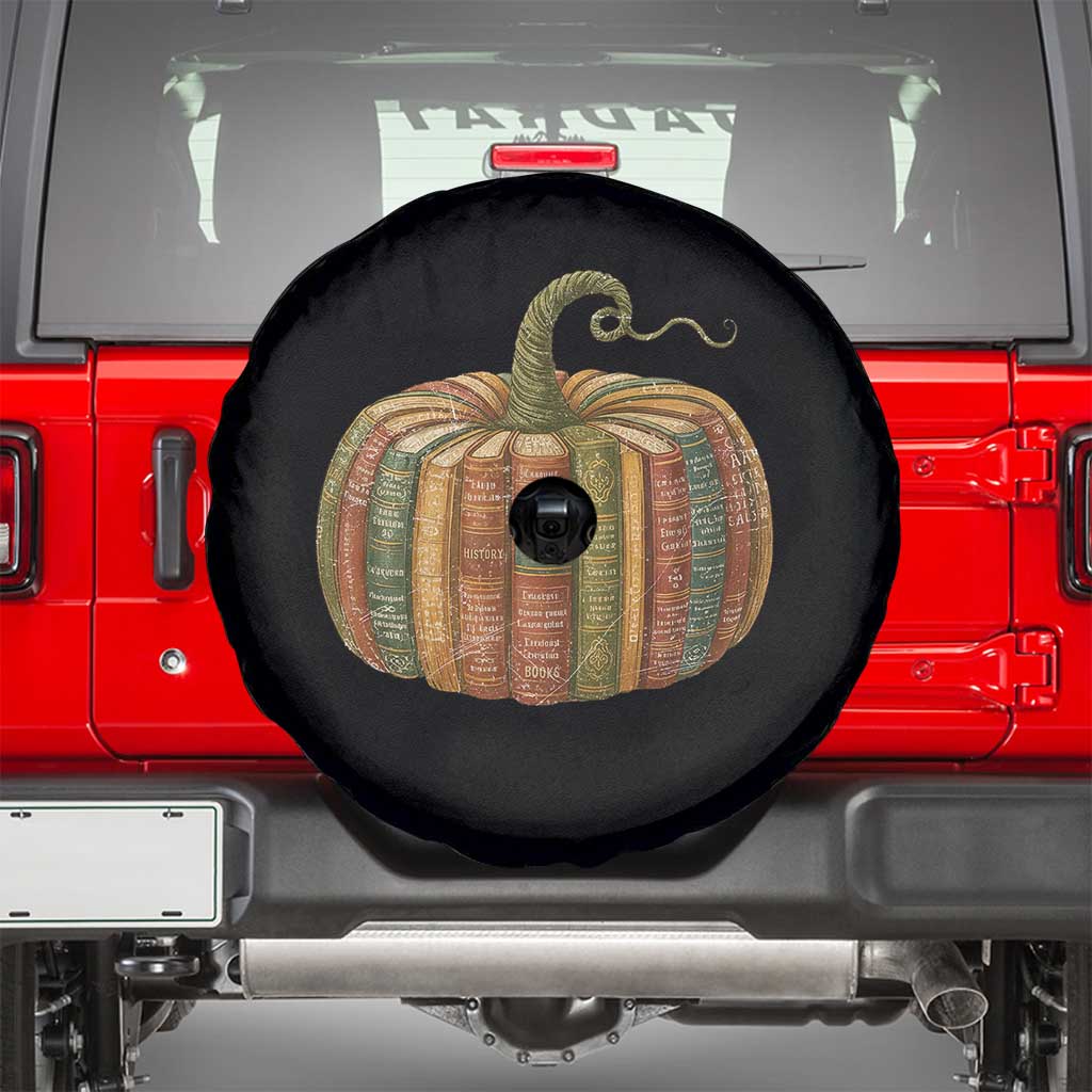 Book Pumpkin Autumn Fall Librarians Bookworm Teacher Spare Tire Cover TS11 Black Print Your Wear