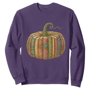 Book Pumpkin Autumn Fall Librarians Bookworm Teacher Sweatshirt TS11 Purple Print Your Wear