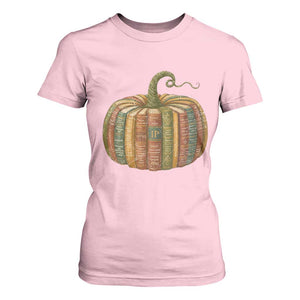 Book Pumpkin Autumn Fall Librarians Bookworm Teacher T Shirt For Women TS11 Light Pink Print Your Wear