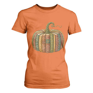 Book Pumpkin Autumn Fall Librarians Bookworm Teacher T Shirt For Women TS11 Orange Print Your Wear