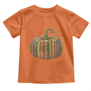 Book Pumpkin Autumn Fall Librarians Bookworm Teacher Toddler T Shirt TS11 Orange Print Your Wear