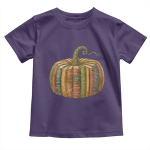 Book Pumpkin Autumn Fall Librarians Bookworm Teacher Toddler T Shirt TS11 Purple Print Your Wear