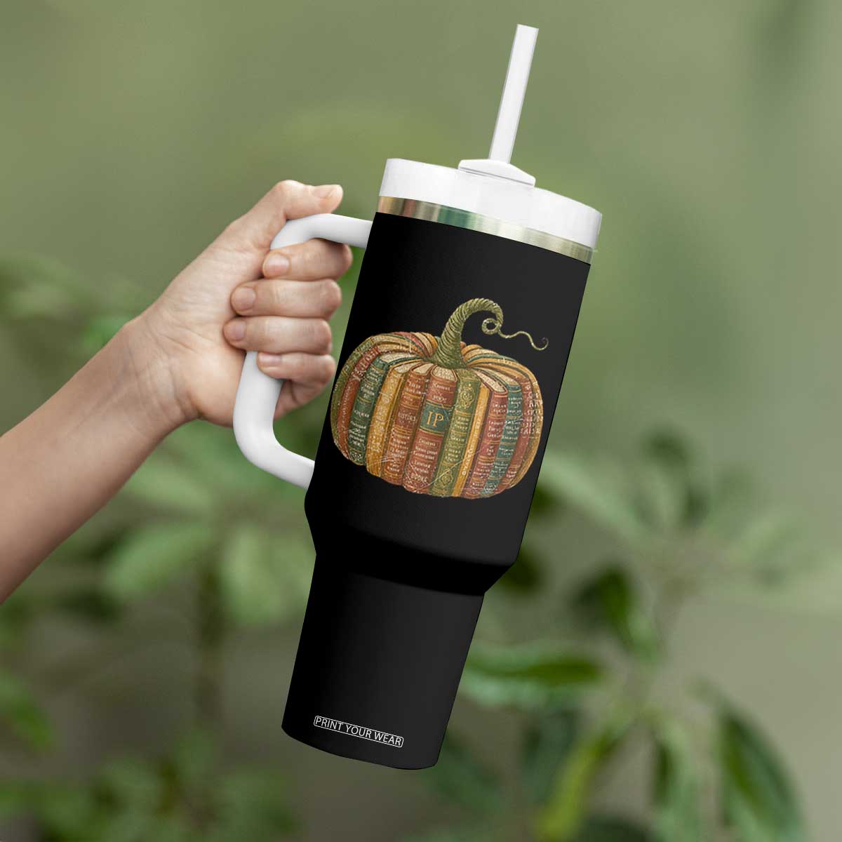 Book Pumpkin Autumn Fall Librarians Bookworm Teacher Tumbler With Handle TS11 Print Your Wear