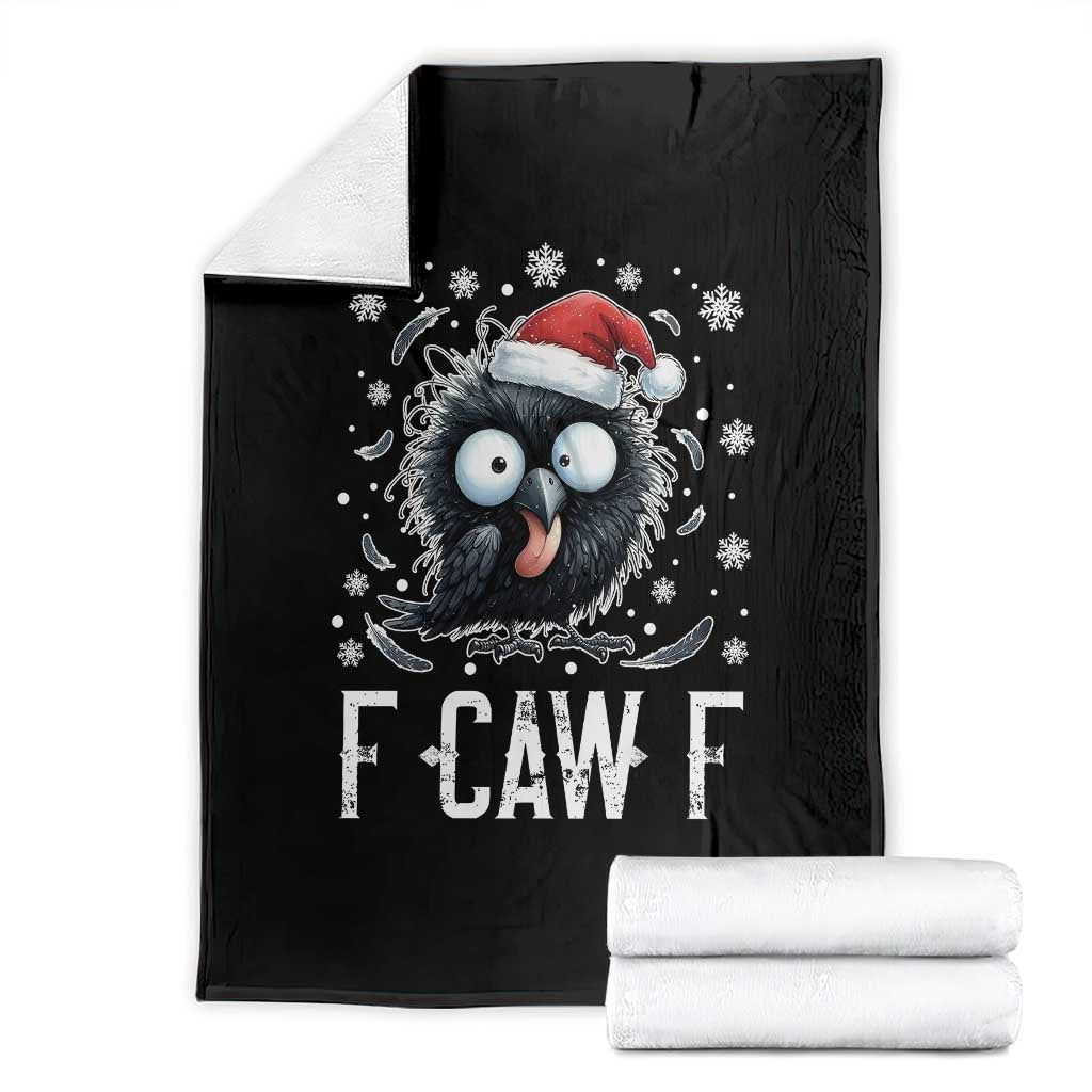 Funny F Caw F Christmas Crow Throw Blanket Santa Raven Xmas Holiday TS11 Black Print Your Wear
