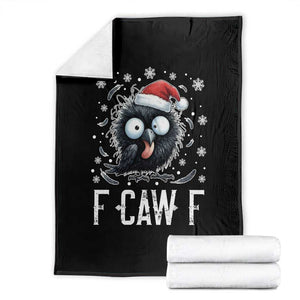 Funny F Caw F Christmas Crow Throw Blanket Santa Raven Xmas Holiday TS11 Black Print Your Wear