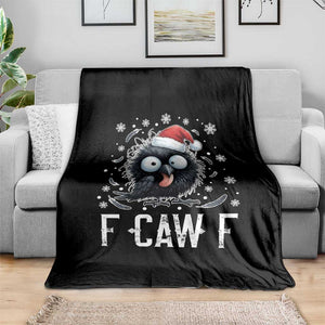 Funny F Caw F Christmas Crow Throw Blanket Santa Raven Xmas Holiday TS11 Print Your Wear