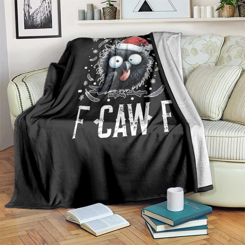 Funny F Caw F Christmas Crow Throw Blanket Santa Raven Xmas Holiday TS11 Print Your Wear