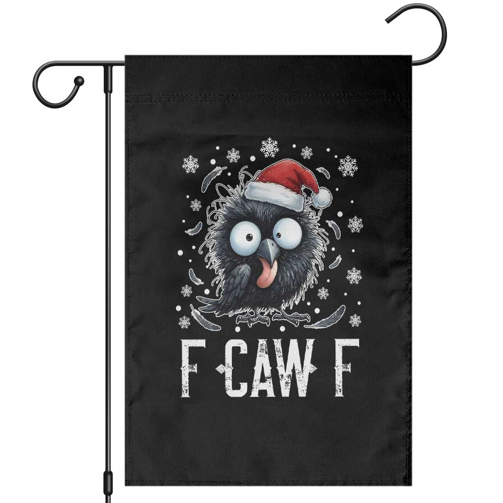 Funny F Caw F Christmas Crow Garden Flag Santa Raven Xmas Holiday TS11 Black Print Your Wear