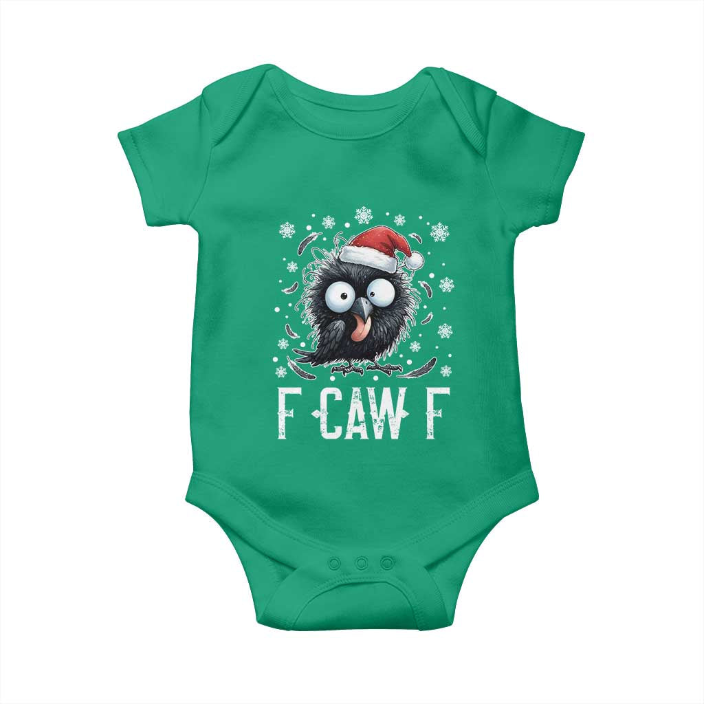 Funny F Caw F Christmas Crow Baby Onesie Santa Raven Xmas Holiday TS11 Irish Green Print Your Wear