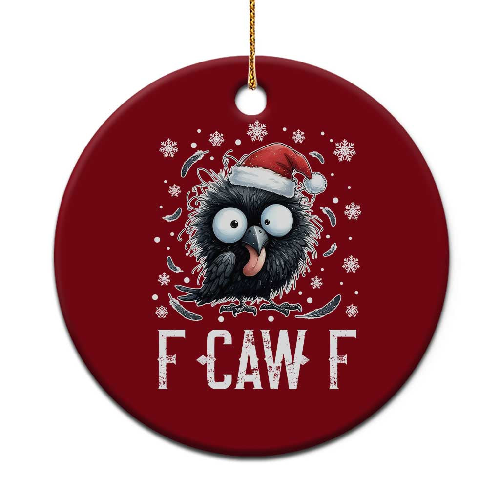 Funny F Caw F Christmas Crow Ceramic Ornament Santa Raven Xmas Holiday TS11 1pc Red Print Your Wear