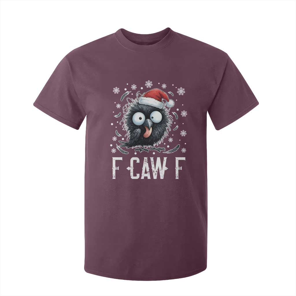 Funny F Caw F Christmas Crow T Shirt For Kid Santa Raven Xmas Holiday TS11 Maroon Print Your Wear