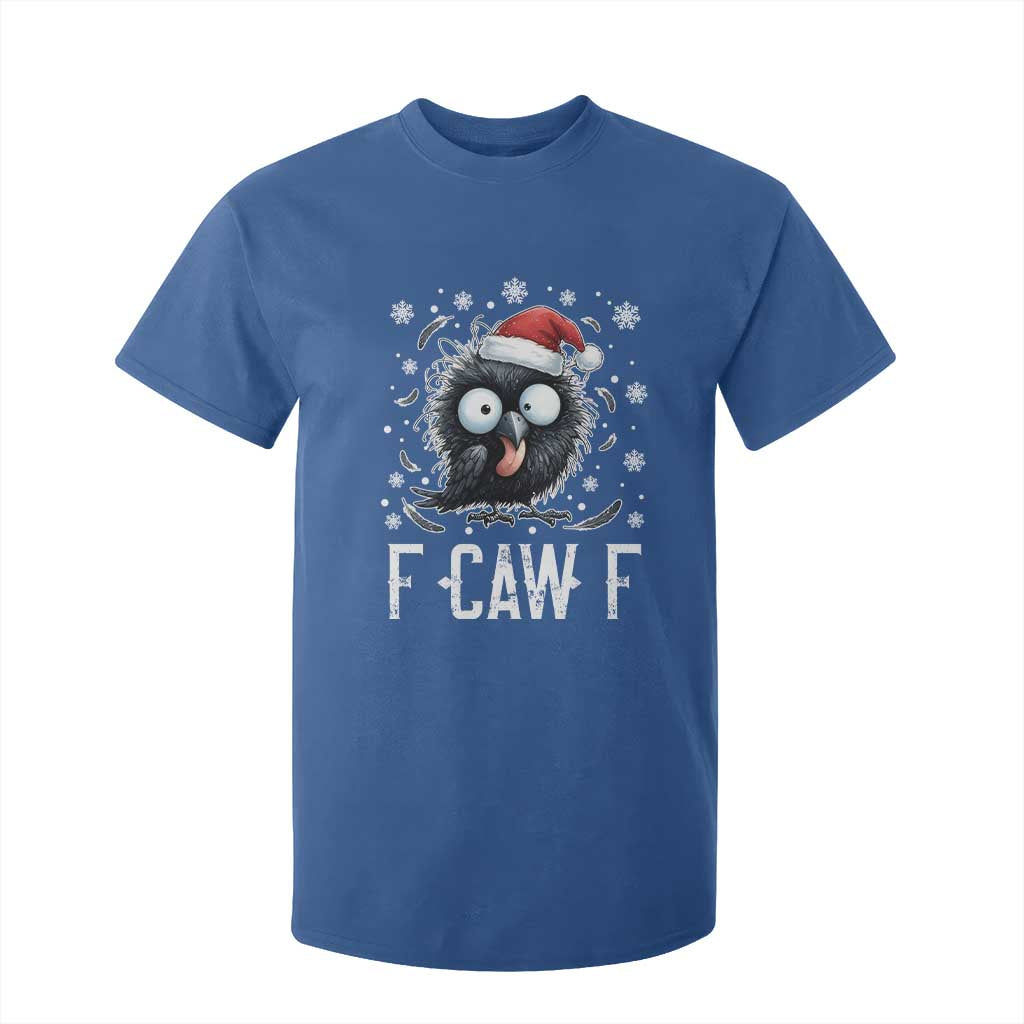 Funny F Caw F Christmas Crow T Shirt For Kid Santa Raven Xmas Holiday TS11 Royal Blue Print Your Wear