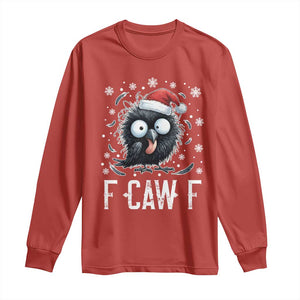 Funny F Caw F Christmas Crow Long Sleeve Shirt Santa Raven Xmas Holiday TS11 Red Print Your Wear
