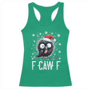Funny F Caw F Christmas Crow Racerback Tank Top Santa Raven Xmas Holiday TS11 Irish Green Print Your Wear