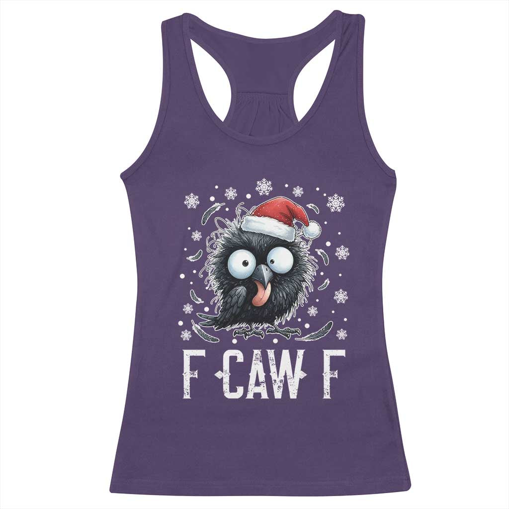 Funny F Caw F Christmas Crow Racerback Tank Top Santa Raven Xmas Holiday TS11 Purple Print Your Wear