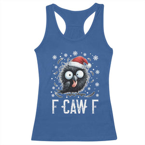 Funny F Caw F Christmas Crow Racerback Tank Top Santa Raven Xmas Holiday TS11 Royal Blue Print Your Wear