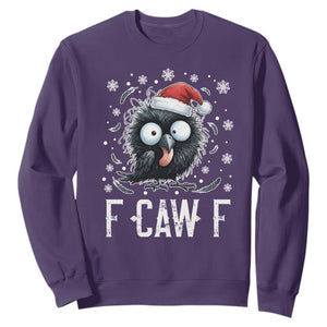 Funny F Caw F Christmas Crow Sweatshirt Santa Raven Xmas Holiday TS11 Purple Print Your Wear