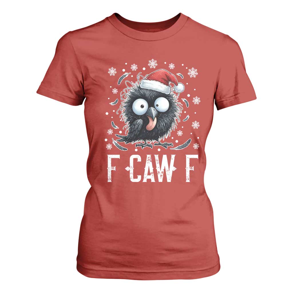 Funny F Caw F Christmas Crow T Shirt For Women Santa Raven Xmas Holiday TS11 Red Print Your Wear