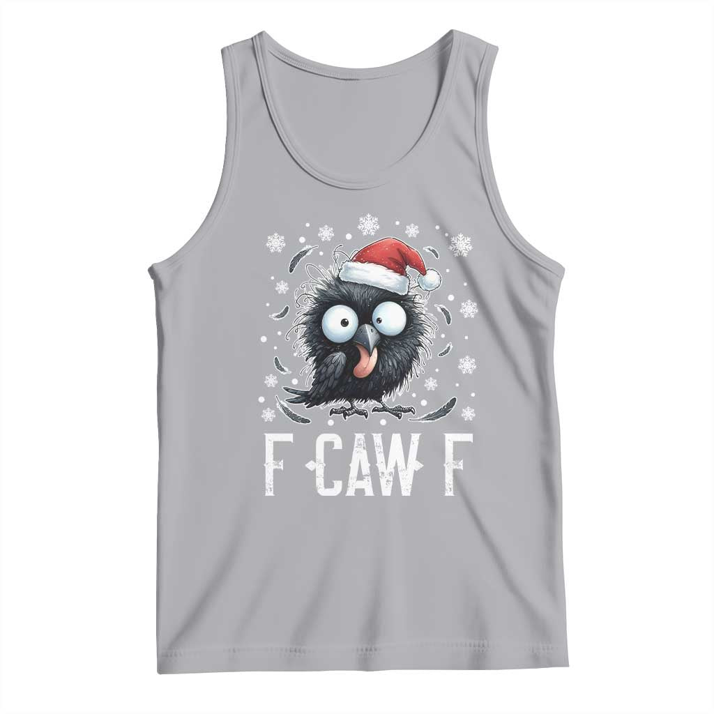 Funny F Caw F Christmas Crow Tank Top Santa Raven Xmas Holiday TS11 Athletic Heather Print Your Wear