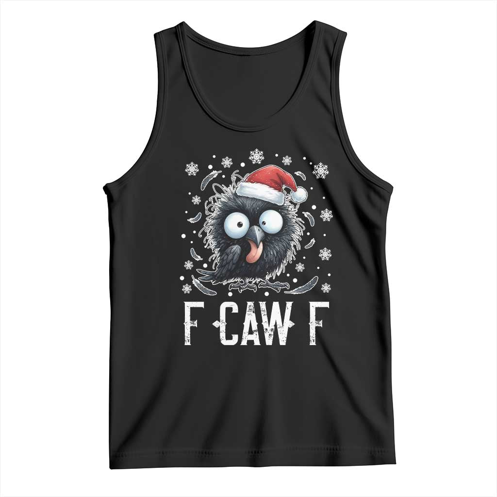 Funny F Caw F Christmas Crow Tank Top Santa Raven Xmas Holiday TS11 Black Print Your Wear