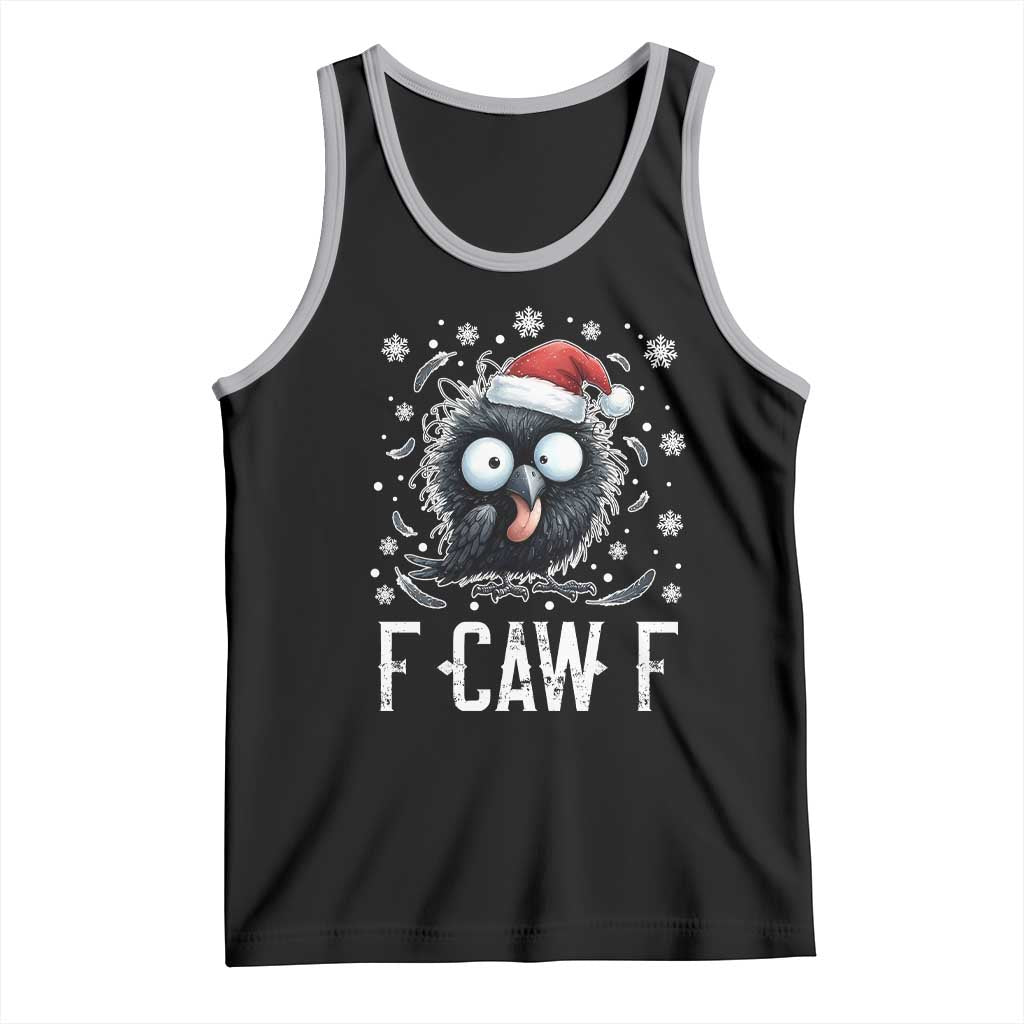 Funny F Caw F Christmas Crow Tank Top Santa Raven Xmas Holiday TS11 Black Athletic Heather Print Your Wear