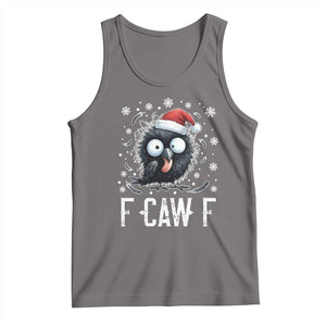 Funny F Caw F Christmas Crow Tank Top Santa Raven Xmas Holiday TS11 Deep Heather Print Your Wear