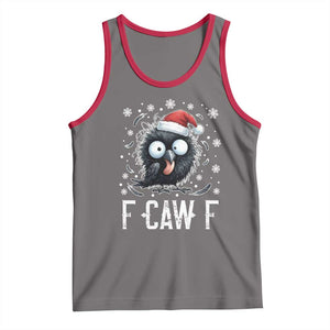 Funny F Caw F Christmas Crow Tank Top Santa Raven Xmas Holiday TS11 Deep Heather Red Print Your Wear