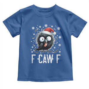 Funny F Caw F Christmas Crow Toddler T Shirt Santa Raven Xmas Holiday TS11 Royal Blue Print Your Wear
