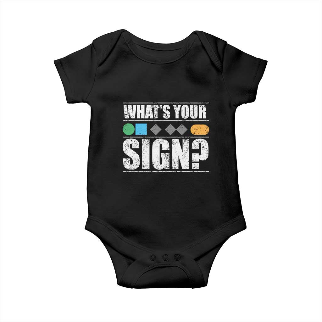 Funny Ski Snowboard Whats Your Sign Baby Onesie TS11 Black Print Your Wear