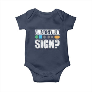 Funny Ski Snowboard Whats Your Sign Baby Onesie TS11 Navy Print Your Wear