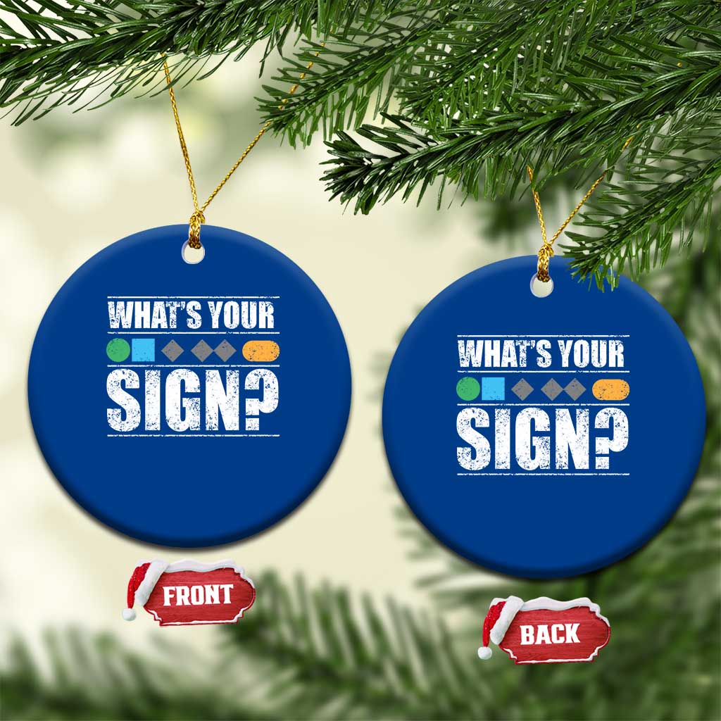 Funny Ski Snowboard Whats Your Sign Ceramic Ornament TS11 1pc Blue Print Your Wear