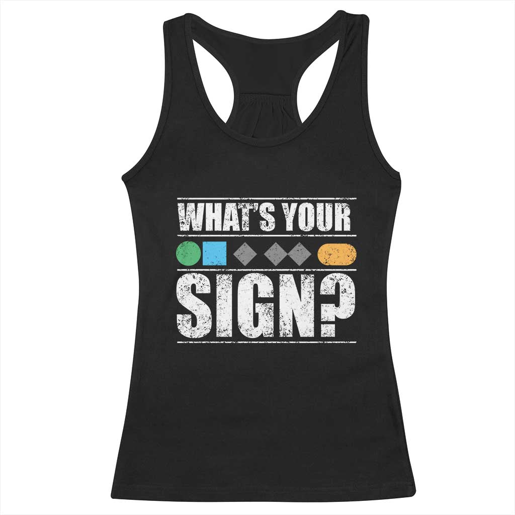 Funny Ski Snowboard Whats Your Sign Racerback Tank Top TS11 Black Print Your Wear