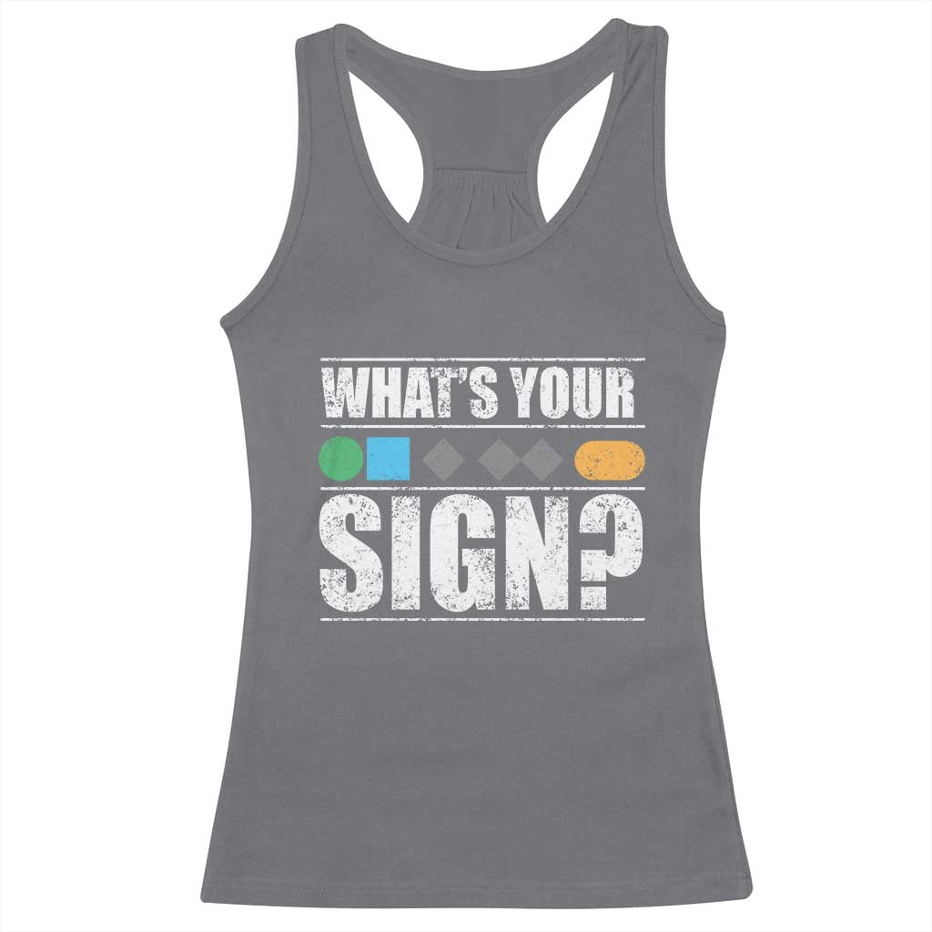 Funny Ski Snowboard Whats Your Sign Racerback Tank Top TS11 Charcoal Print Your Wear